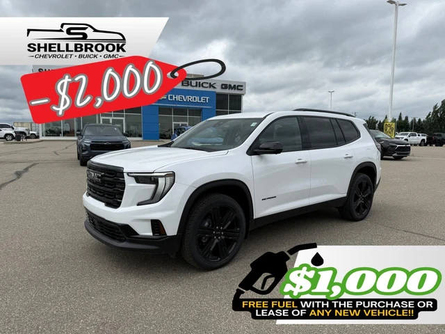 2026 GMC Acadia Elevation, biela, 1 km, dovoz Kanada — foto 1