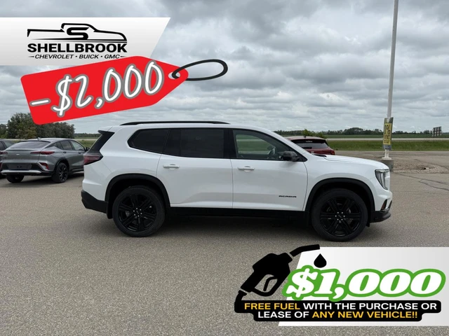 2026 GMC Acadia Elevation, biela, 1 km, dovoz Kanada — foto 3 z 5