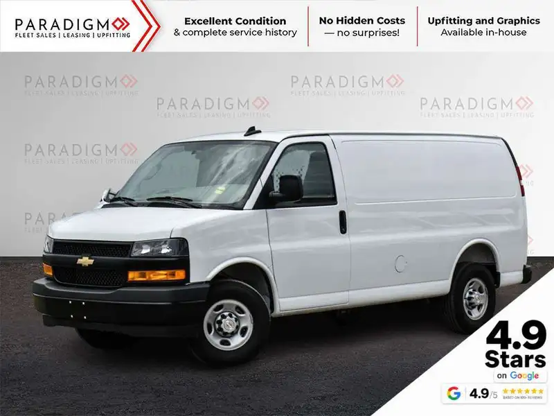 2025 Chevrolet Express 2500 9 to Choose From inc Cab Divider, biela, 340 km, dovoz Kanada — foto 1