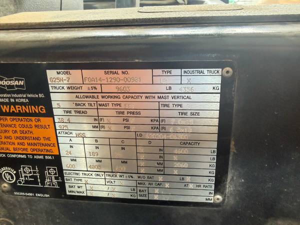 Doosan FORKLIFT, dovoz USA — foto 1