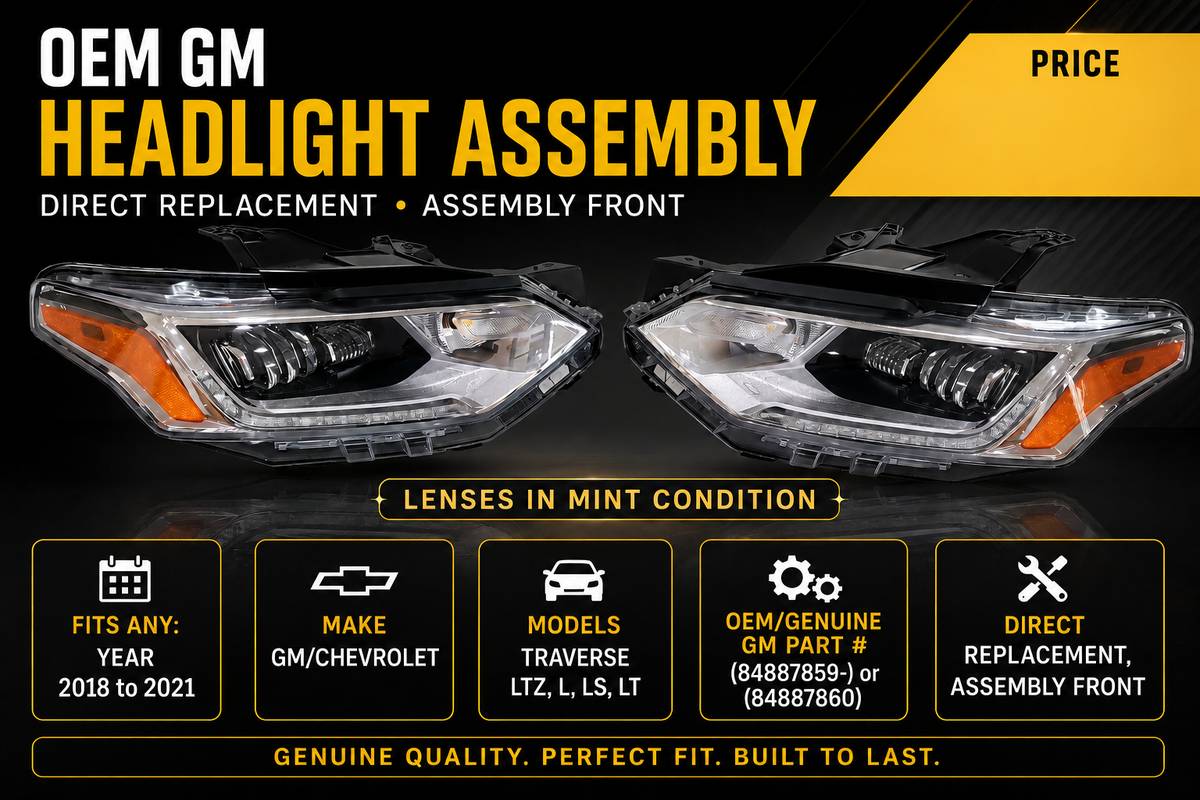 🔥 Genuine GM Traverse LED světlomet komplet sada (2018–2021), dovoz USA — foto 1