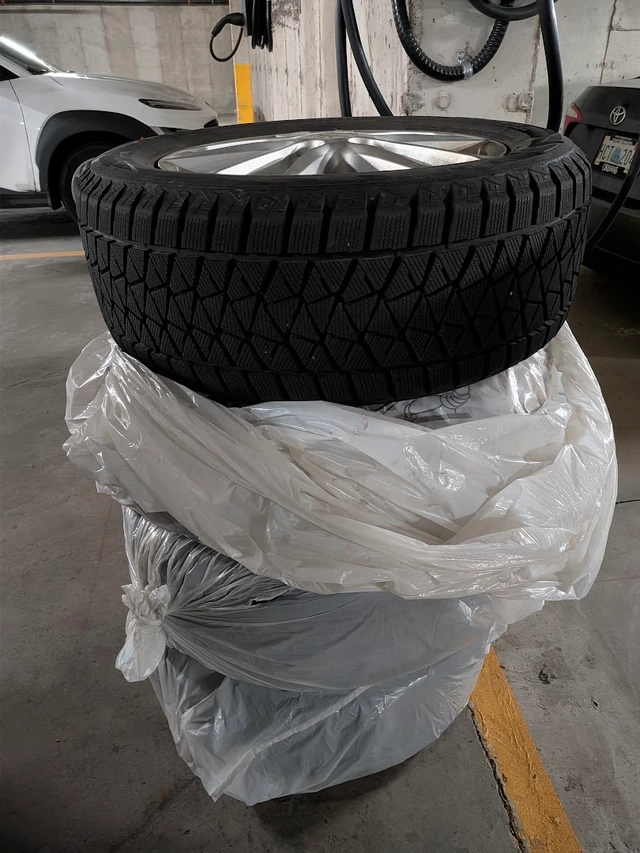 255/55R18 Blizzak DM-V2 Winter Tires on Porsche Wheels, dovoz Kanada — foto 1