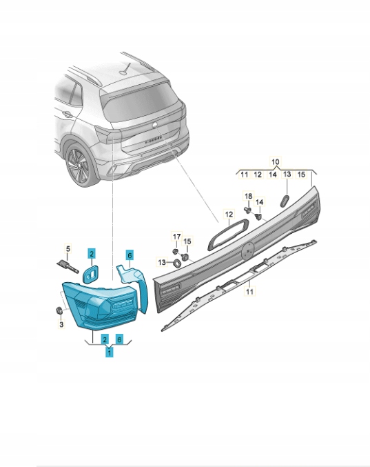 světlomet LED levý zadní VW T-cross T Cross 2gm945095f, Skladom v EÚ — foto 1