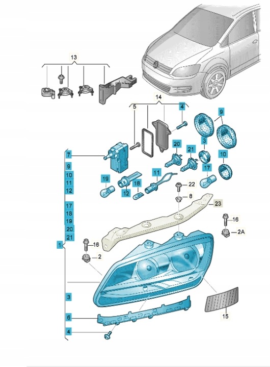 světlomet levá přední VW Sharan Ii 7n1941005c, Skladom v EÚ — foto 1