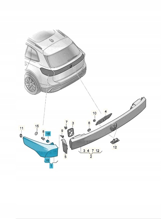 VW Tiguan Iii 571 světlomet zadní pravá Iq Light 571945208c, Skladom v EÚ — foto 1
