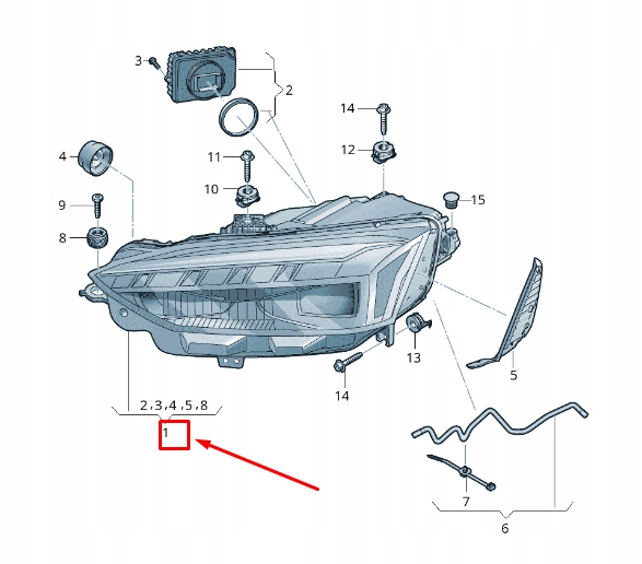 světlomet, světlomet Audi A5 8W6941086, LASER, Skladom v EÚ — foto 1