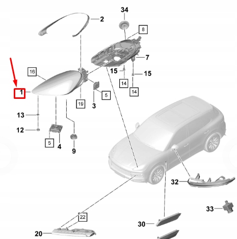 Idealne světlomety komplet. přední Matrix Porsche Cayenne 9y 1, Skladom v EÚ — foto 1
