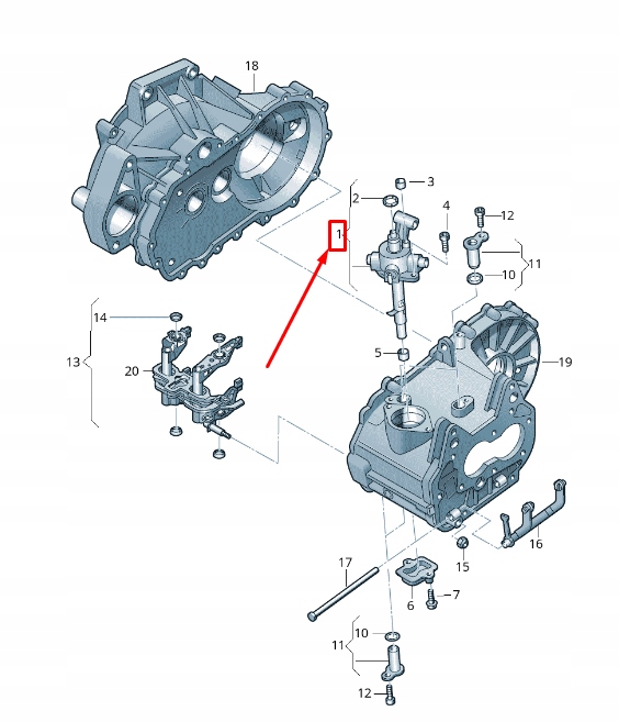 Neu VW Golf VII 5G MK7 Gear Gehäuse Schalter Einheit 0AG301230E, Skladom v EÚ — foto 1