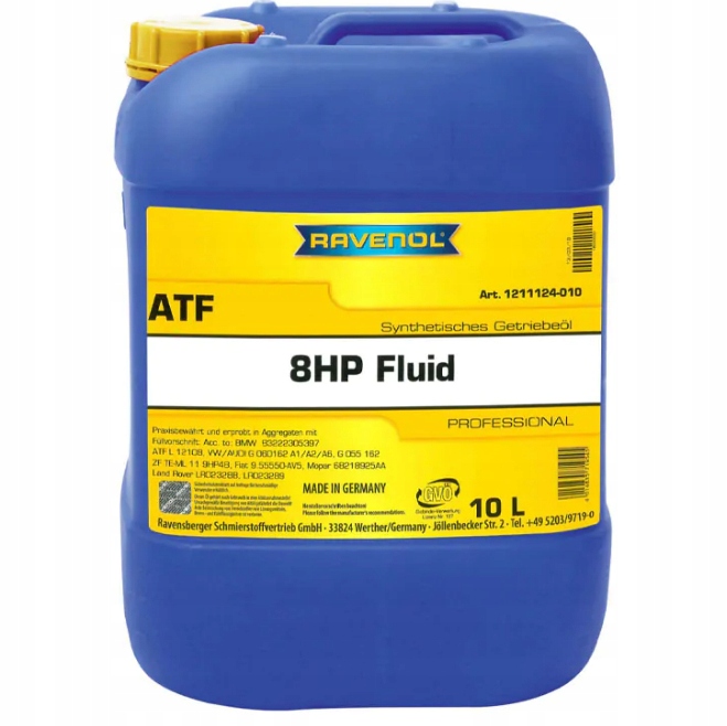 Olej na automatická převodovka RAVENOL RAV ATF 8HP FLUID 10L, Skladom v EÚ — foto 1