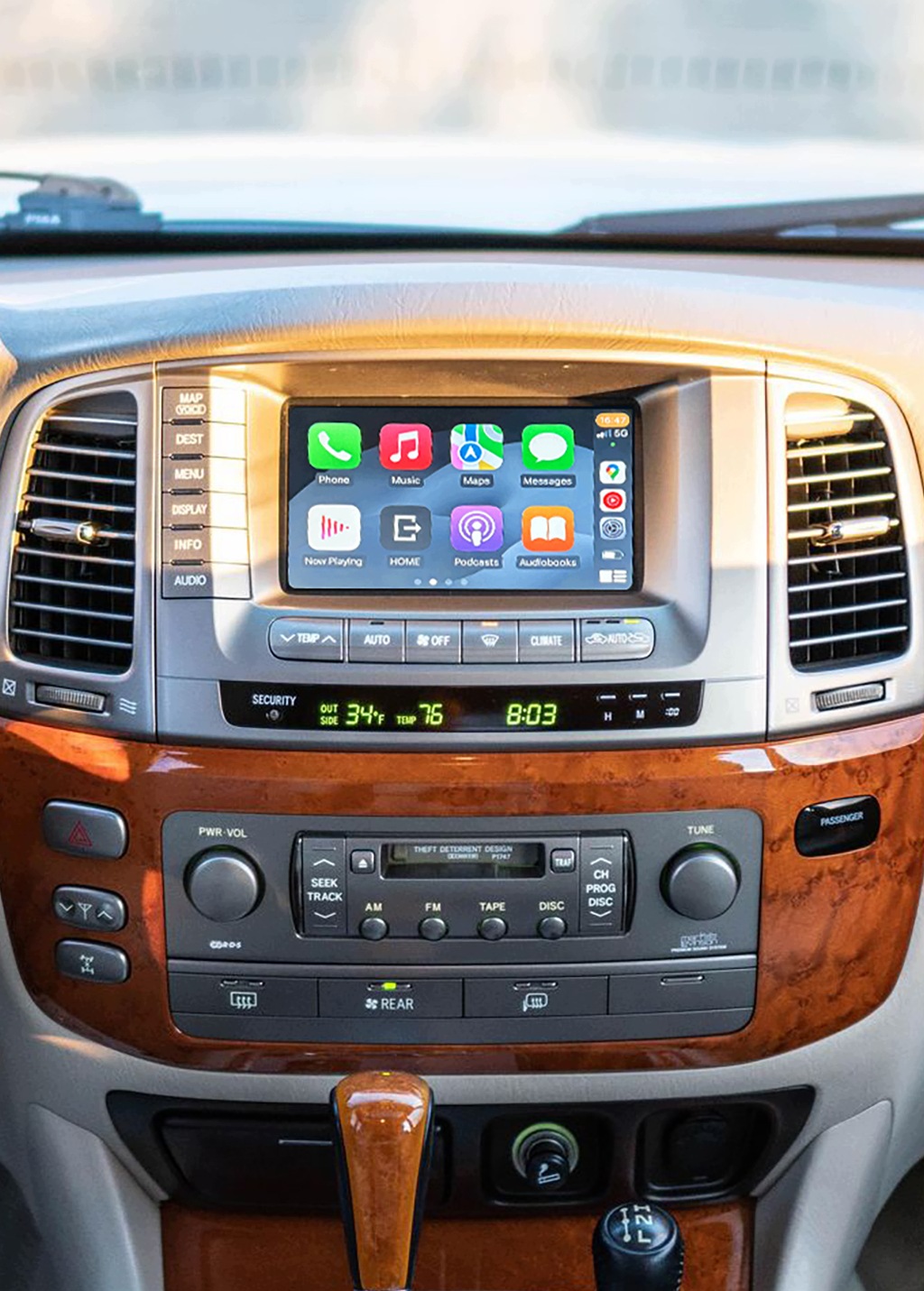 Bezprzewodowy sada CarPlay Android Auto na ekranu dotykowego 2003-2008 Lexus LX470 OE, Skladom v EÚ — foto 1