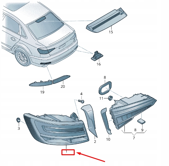 Neu Audi A4 B9 Rückleuchte hinten links 8W5945091AD, Skladom v EÚ — foto 1