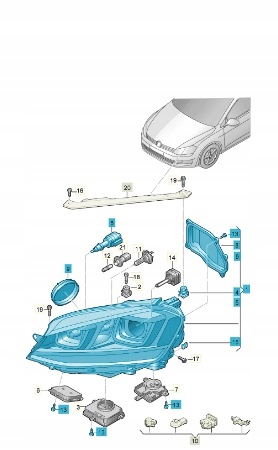 OE VW světlomet Ksenon Z LED pravý VW Golf Vii 5g, Skladom v EÚ — foto 1