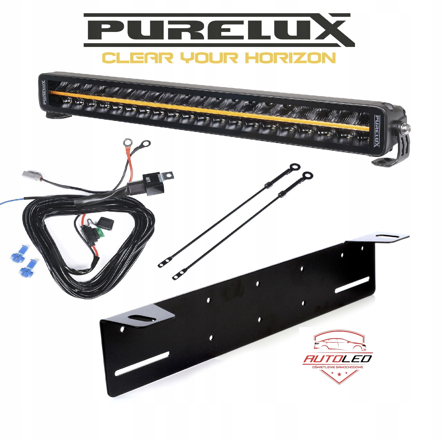 LED BAR PURELUX Black Boost S560 Gen3 Prosty 56 cm / 200W / držák / svazek, čierna, Skladom v EÚ — foto 1
