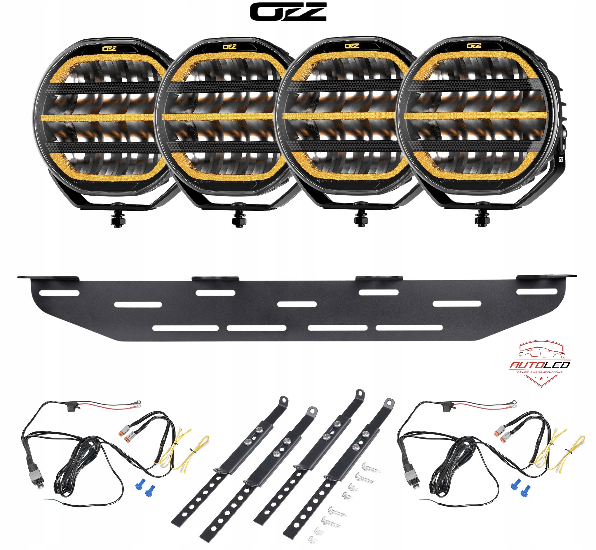 sada světel OZZ 4x světlomet LED OZZ XR2 P9, Skladom v EÚ — foto 1