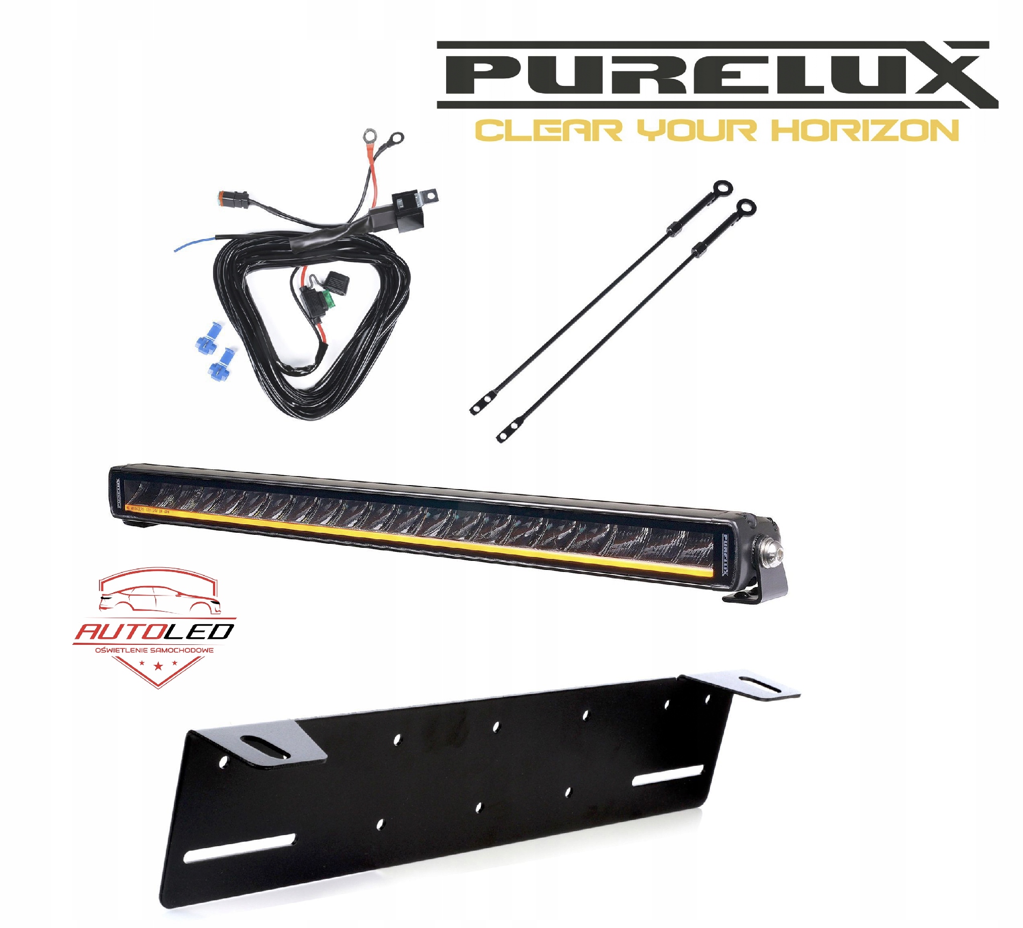 světlomet LED Purelux Black X-Slim S520 Gen3 105W 52cm Led Bar 7075 lm sada, čierna, Skladom v EÚ — foto 1
