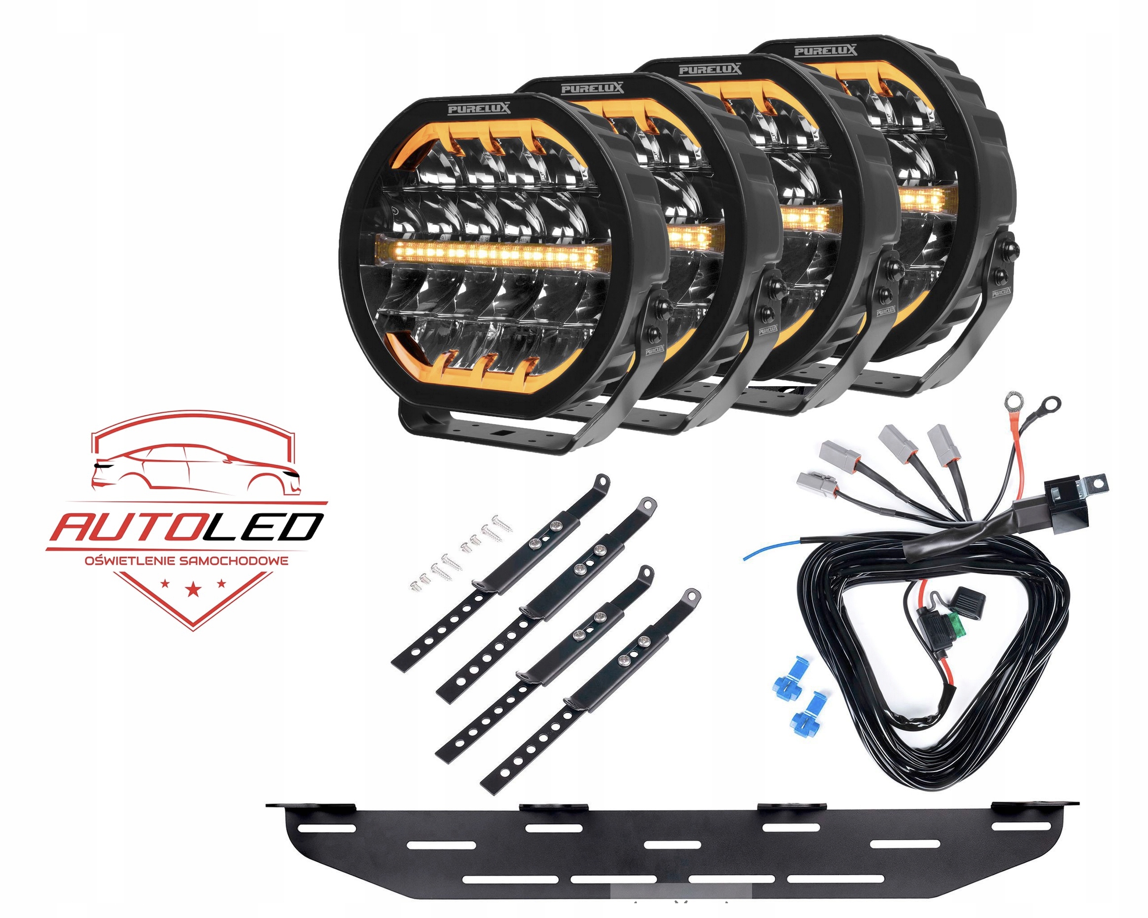 Purelux Ranger 9 4 světlomety LED dálkový ostrzegawcza 12V 24V PowerBoost, Skladom v EÚ — foto 1