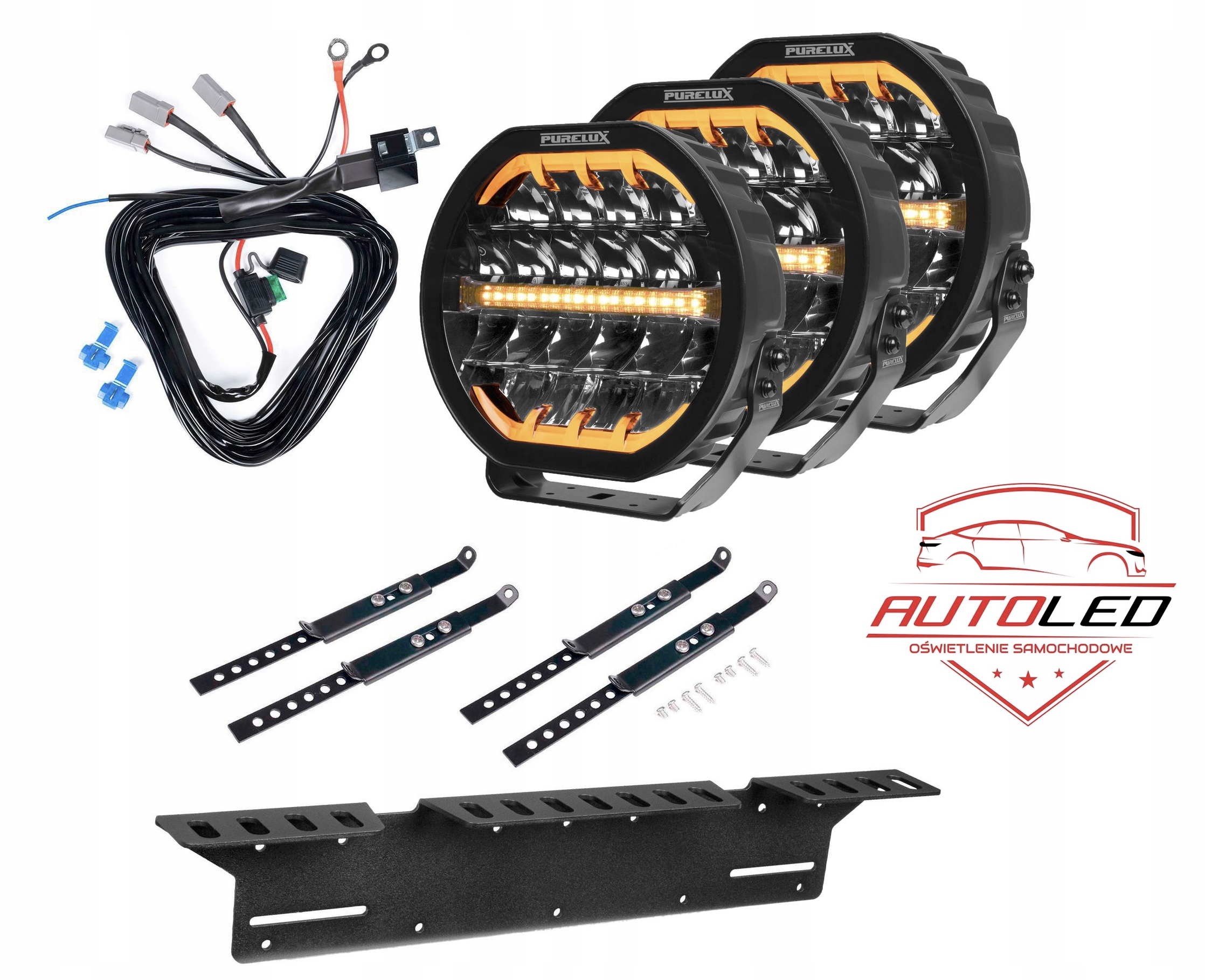 Purelux Ranger 9 3 světlomety LED dálkový ostrzegawcza 12V 24V PowerBoost, Skladom v EÚ — foto 1