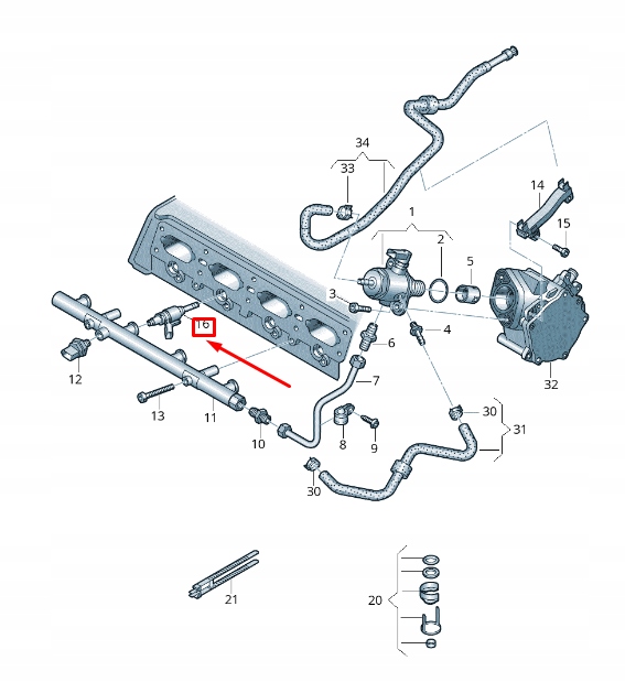 Neu Audi Tt Einspritzventil 06L906036AG, Skladom v EÚ — foto 1