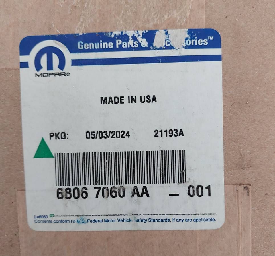 OEM komponent 68067060AA — Dodge, dovoz USA — foto 3 z 6