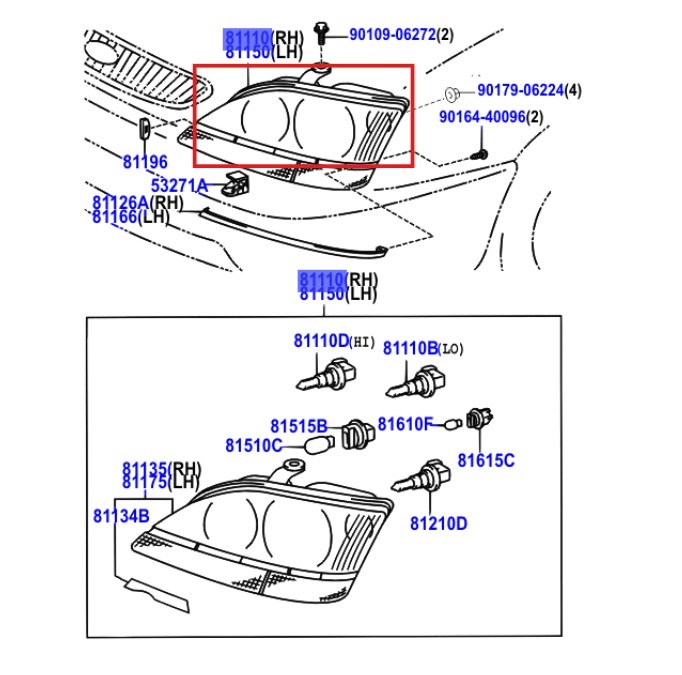 Světlomet 8111048080 — Toyota, Skladom v EÚ — foto 1