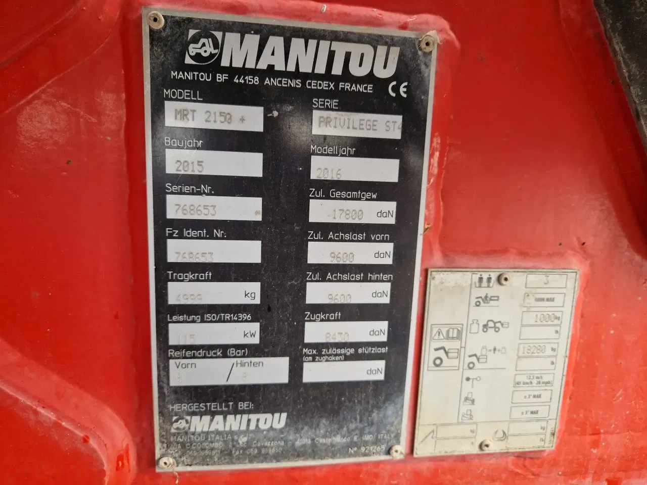2015 Manitou MRT 2150+ R445, 5 866 mth, dovoz Skladom v EÚ — foto 10 z 19