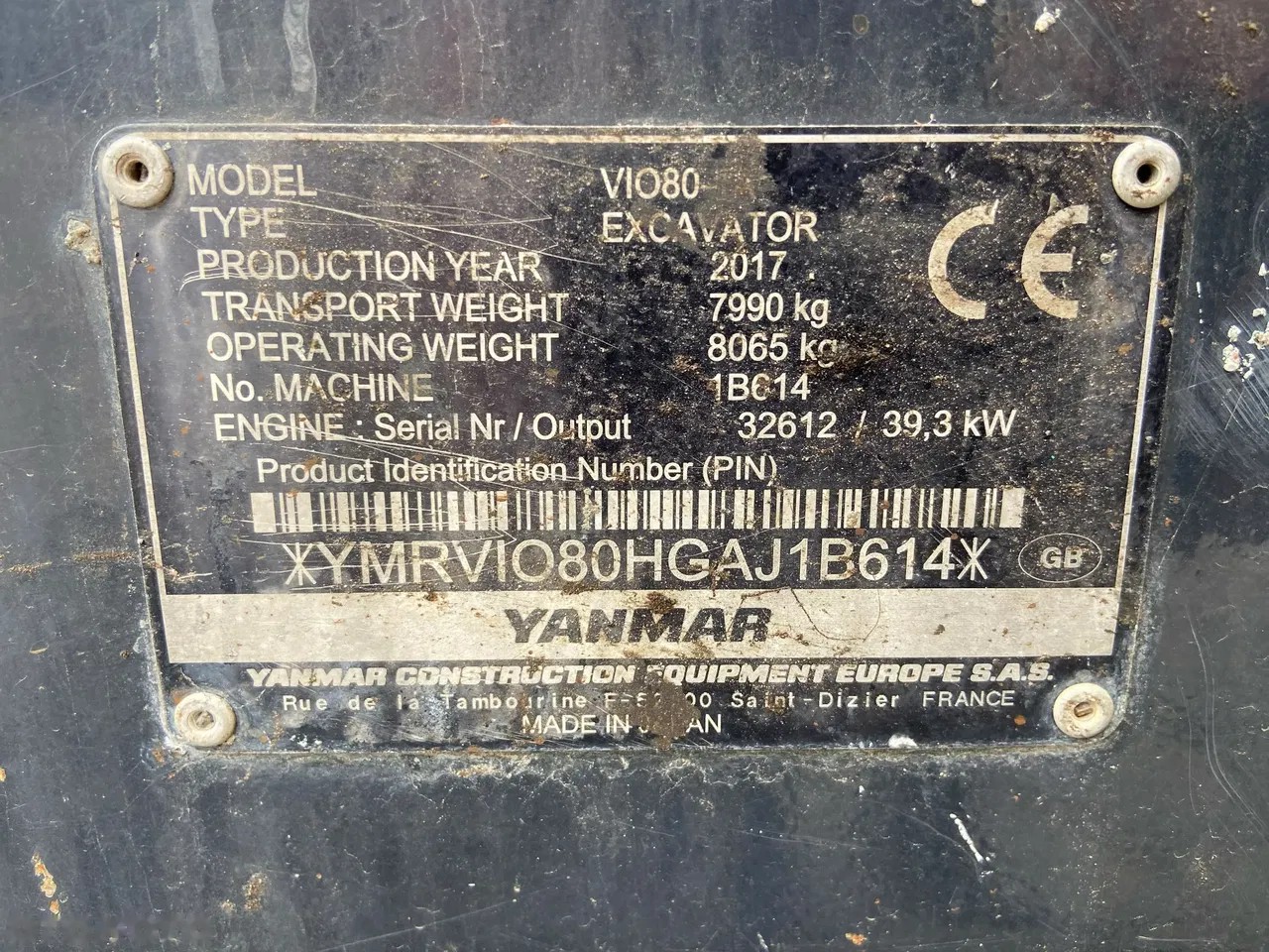 2017 Yanmar VIO80, 4 897 mth, dovoz Skladom v EÚ — foto 9 z 12