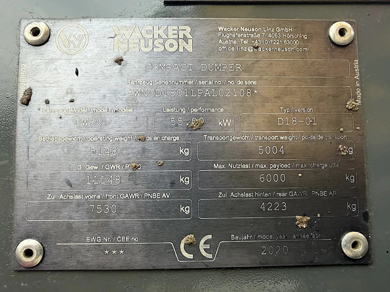 2020 Wacker Neuson DW60, 1 300 mth, dovoz Skladom v EÚ — foto 4 z 24