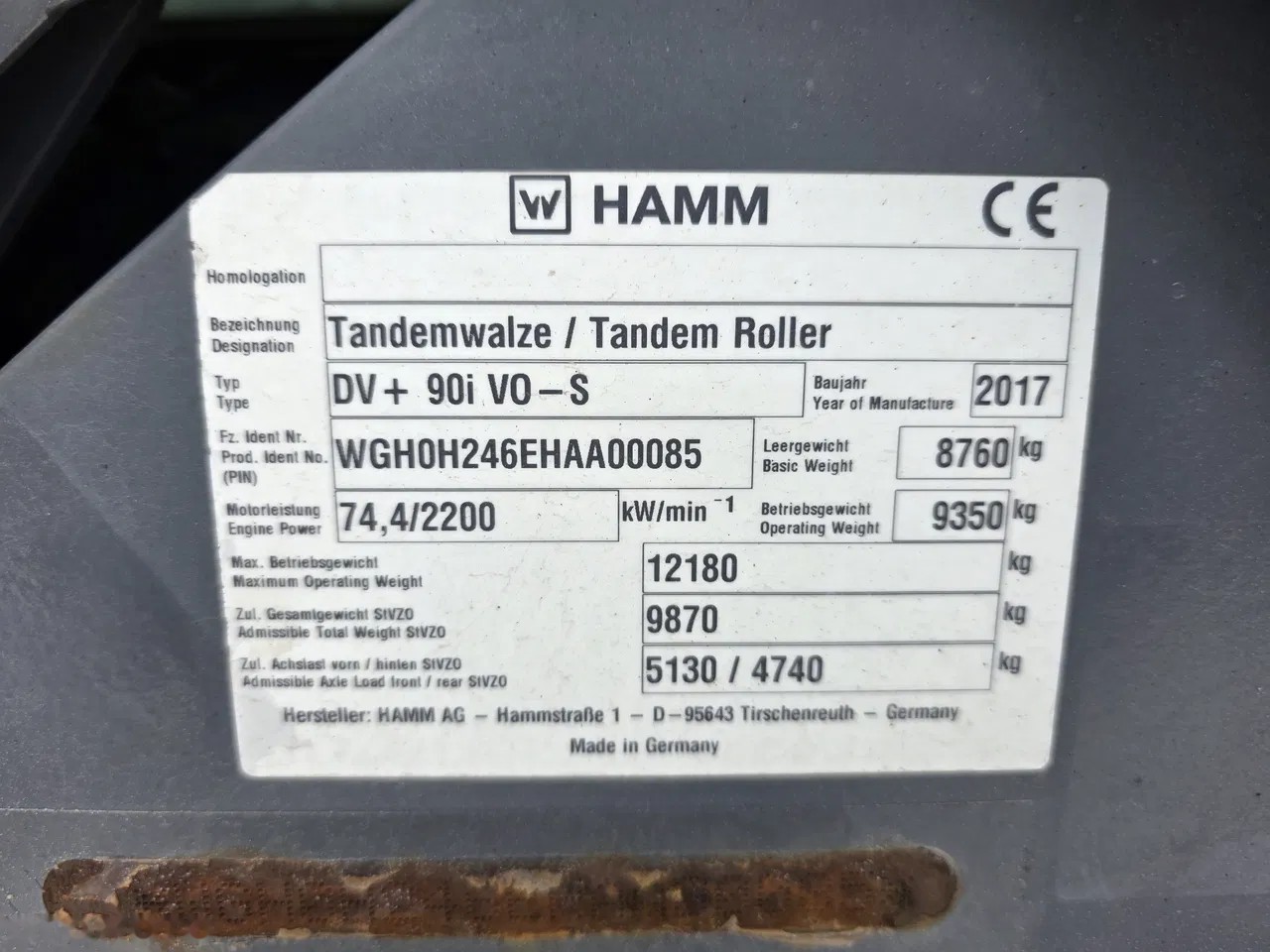2017 Hamm DV+90i VO-S, 6 465 mth, dovoz Skladom v EÚ — foto 10 z 17