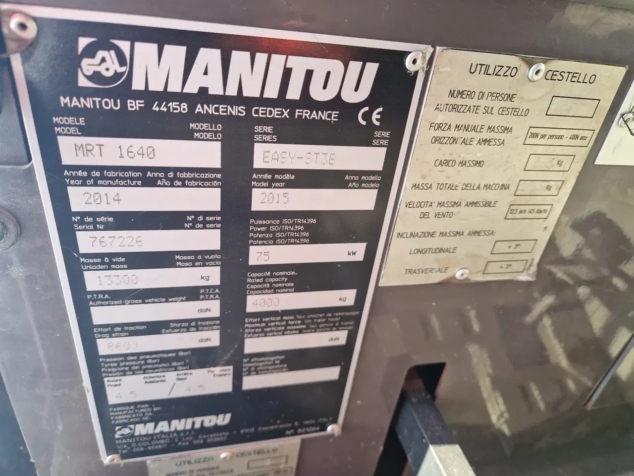 2014 Manitou MRT 1640 M483, 1 120 mth, dovoz Skladom v EÚ — foto 9 z 19