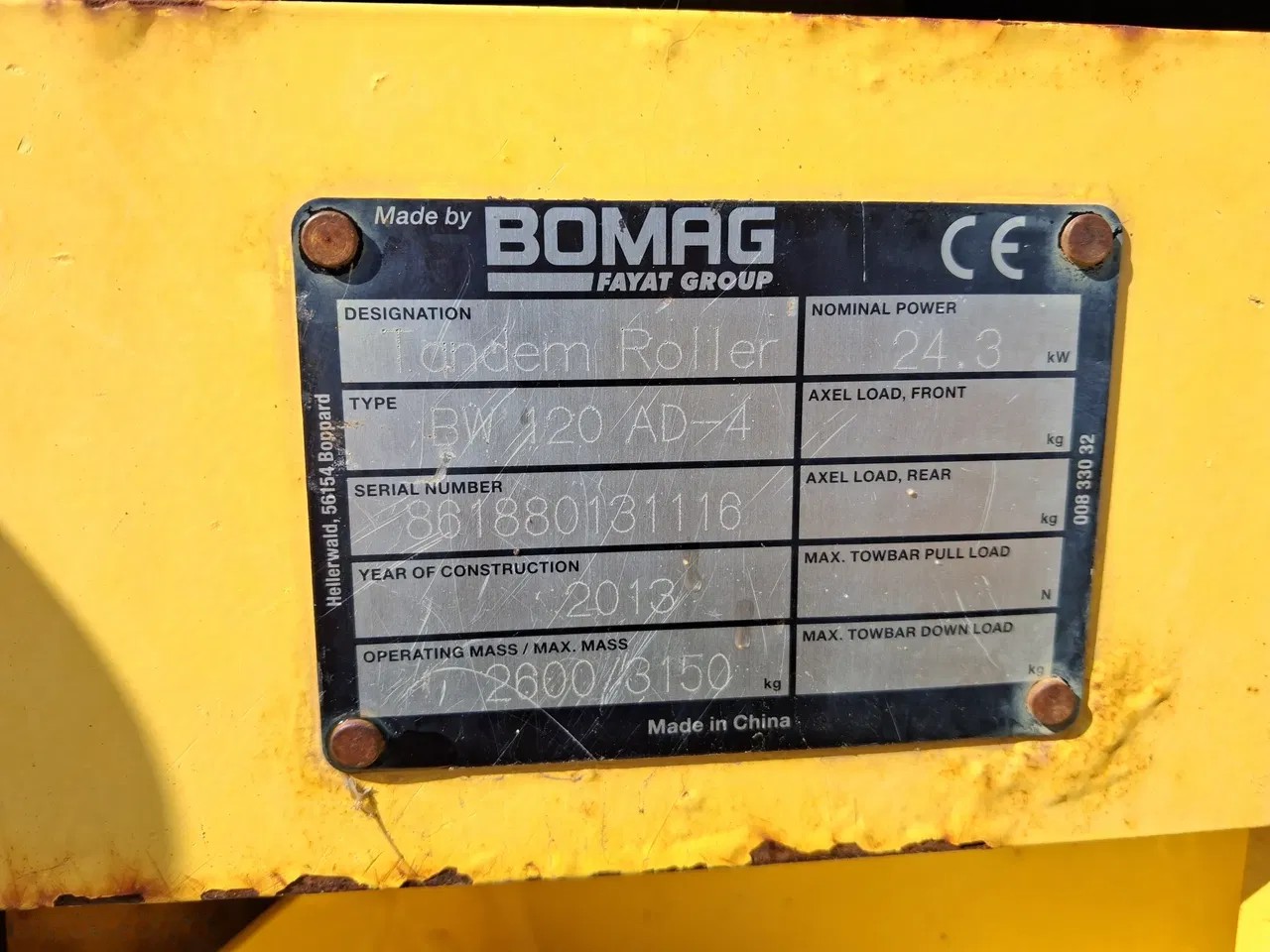 2013 Bomag BW 120 AD-4, 1 320 mth, dovoz Skladom v EÚ — foto 10 z 10
