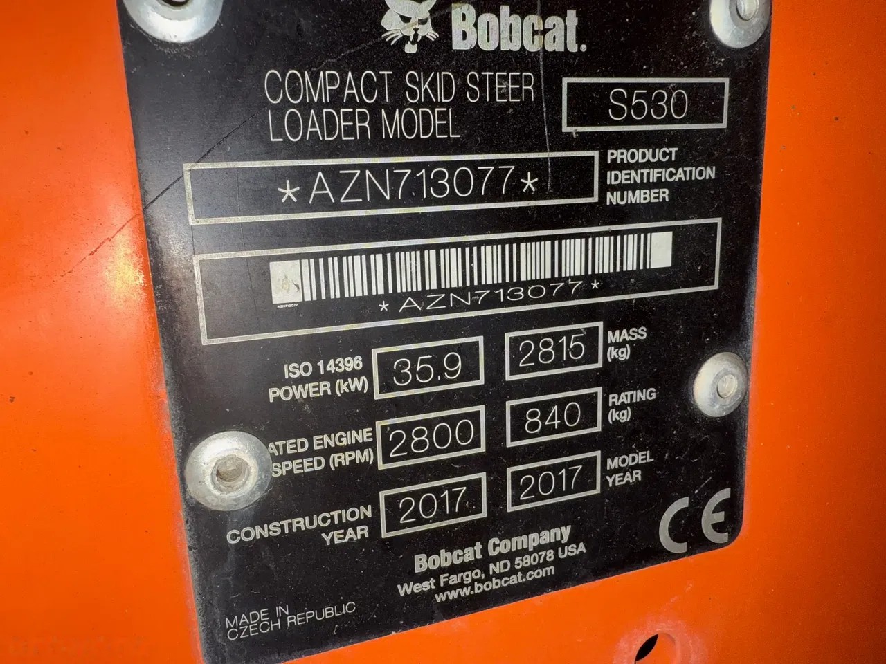 2017 Bobcat S530, 2 700 mth, dovoz Skladom v EÚ — foto 16 z 24