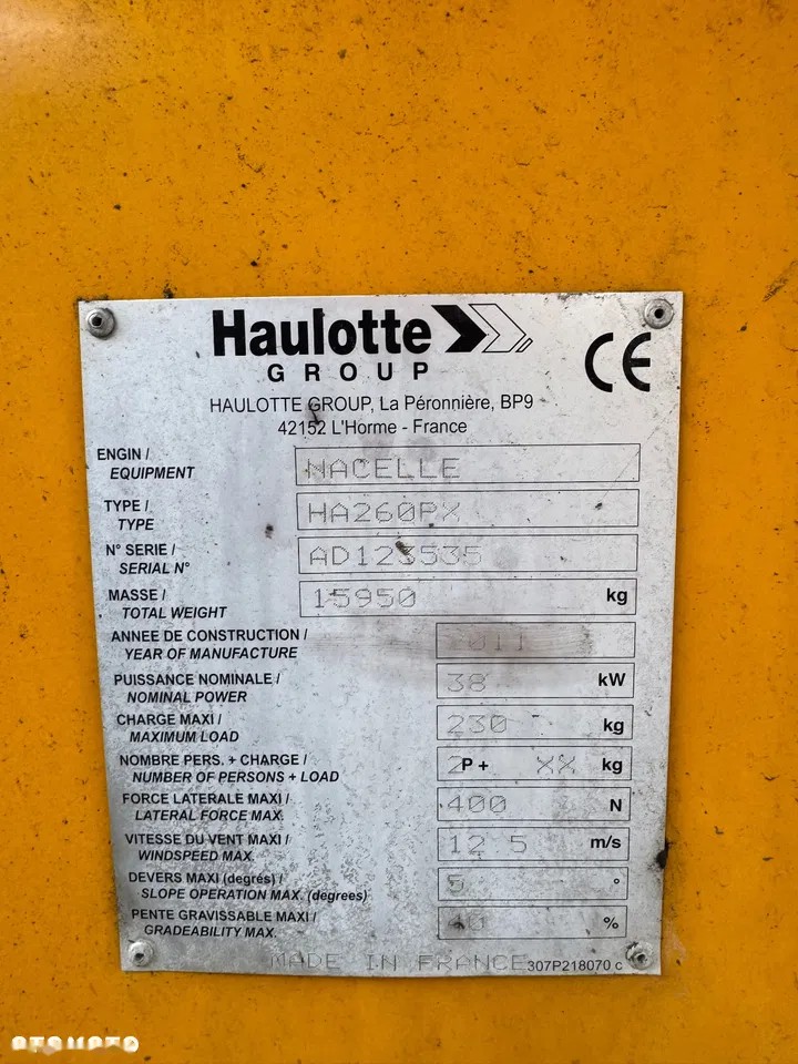 2011 Haulotte HA260PX, 4 757 mth, dovoz Skladom v EÚ — foto 5 z 12