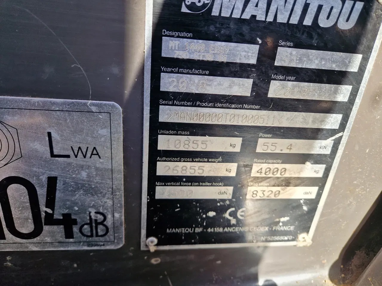 2018 Manitou MT, 4 242 mth, dovoz Skladom v EÚ — foto 9 z 17