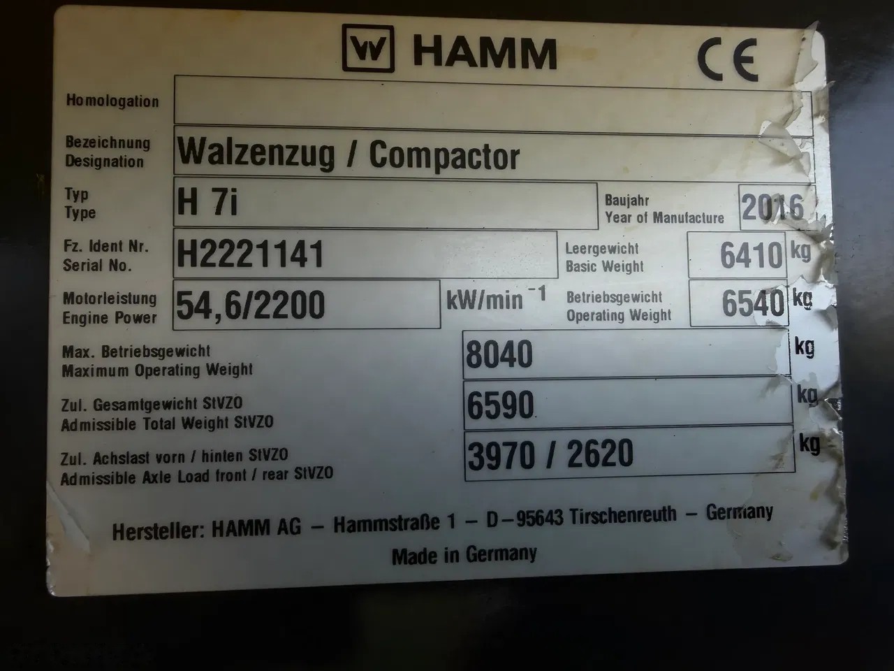 2016 Hamm, 1 600 mth, dovoz Skladom v EÚ — foto 7 z 24