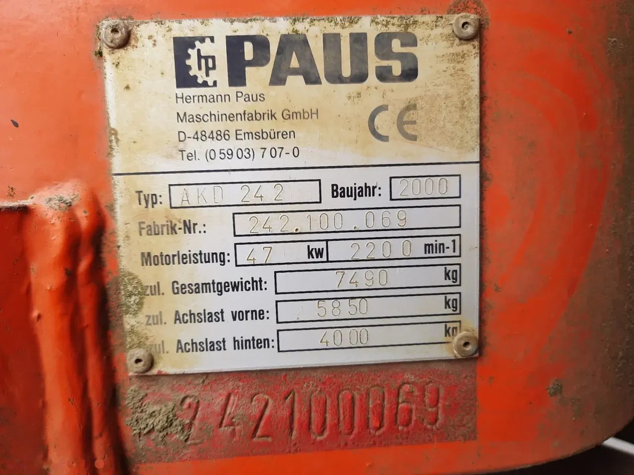 2000 Paus AKD, 3 370 mth, dovoz Skladom v EÚ — foto 14 z 17