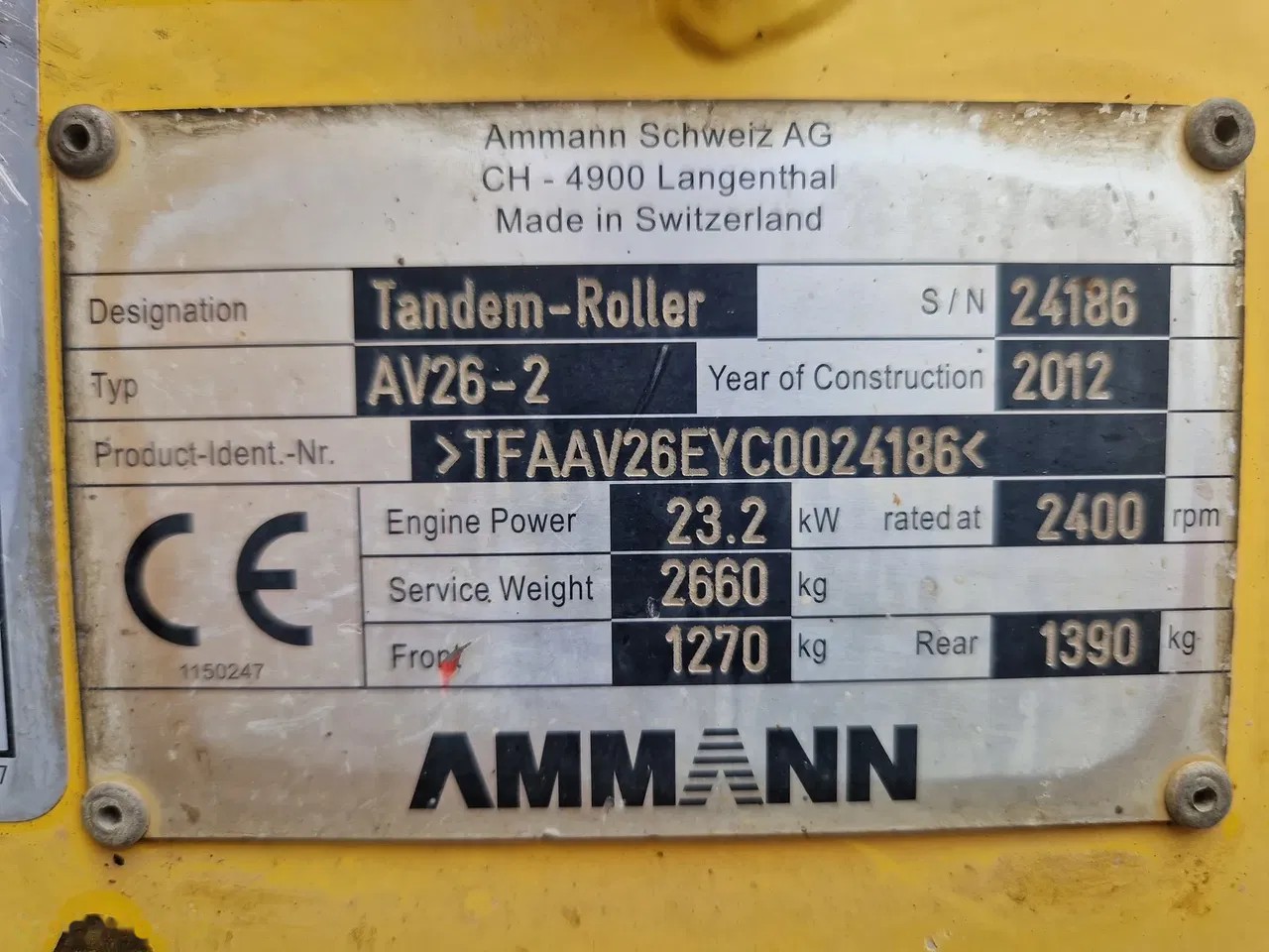 2012 Ammann AV 26 - 2, 1 685 mth, dovoz Skladom v EÚ — foto 8 z 10