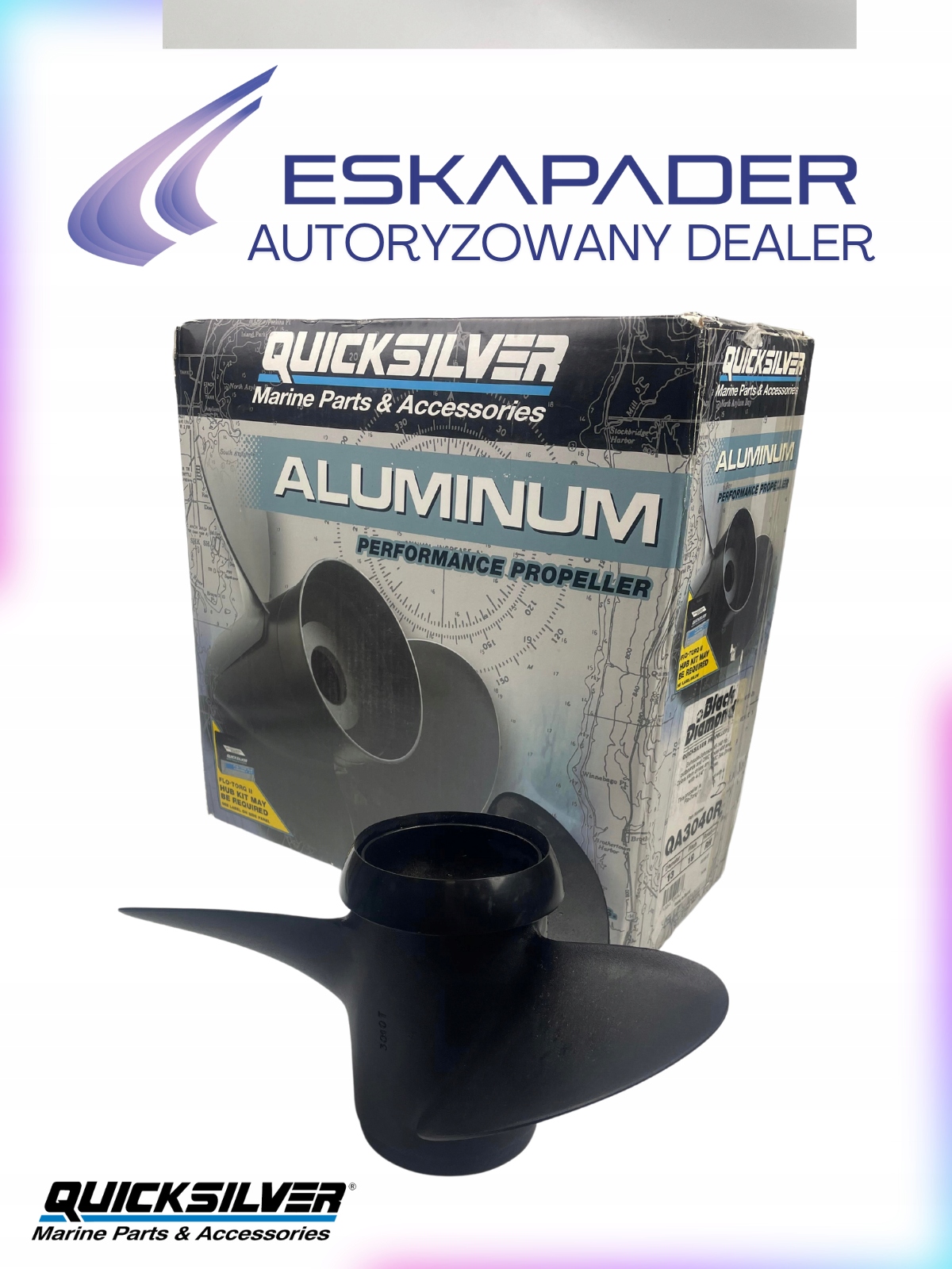 Lodní šroub Quicksilver Black Diamond 13x19 (13 X 19) 3rh Al, čierna, Skladom v EÚ — foto 1
