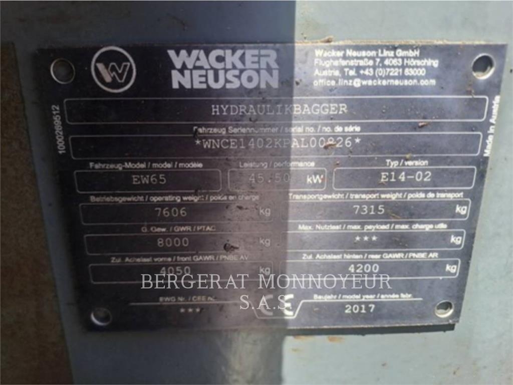 2017 Wacker EW65, 4 560 mth, dovoz Skladom v EÚ — foto 5 z 10