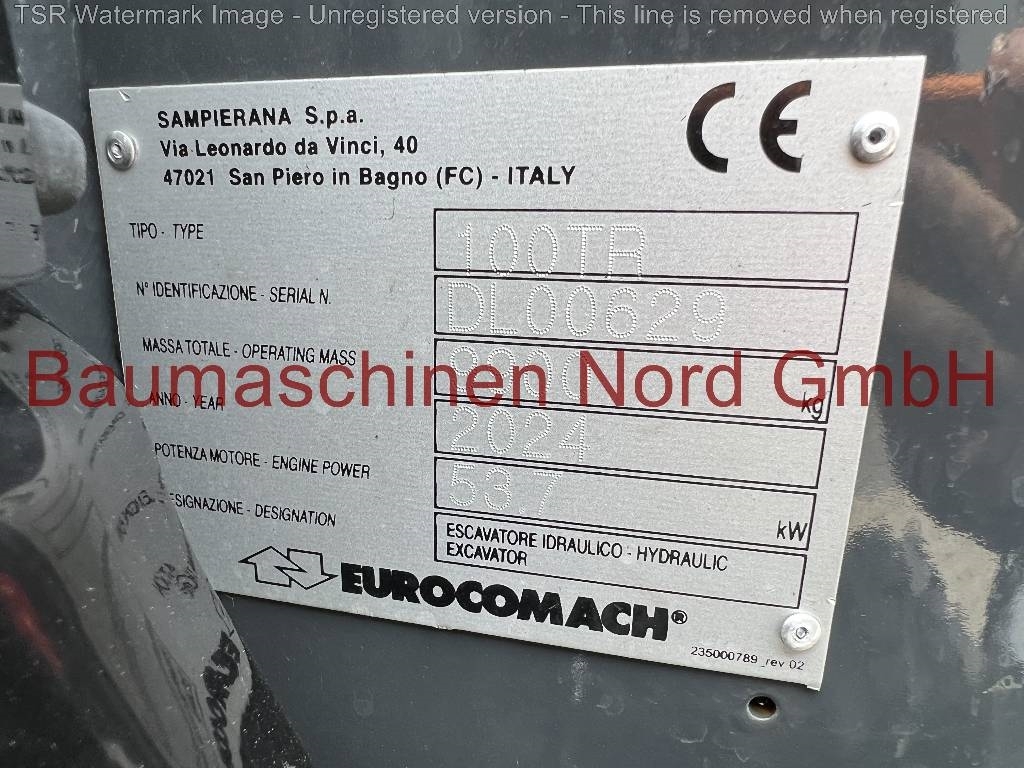 2024 Eurocomach 100TR -Demo, 180 mth, dovoz Skladom v EÚ — foto 8 z 8