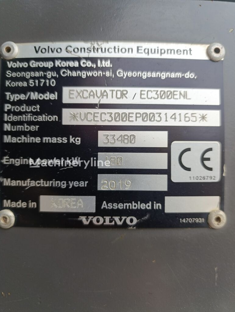 2019 Volvo EC300ENL, 6 421 mth, dovoz Skladom v EÚ — foto 7 z 7
