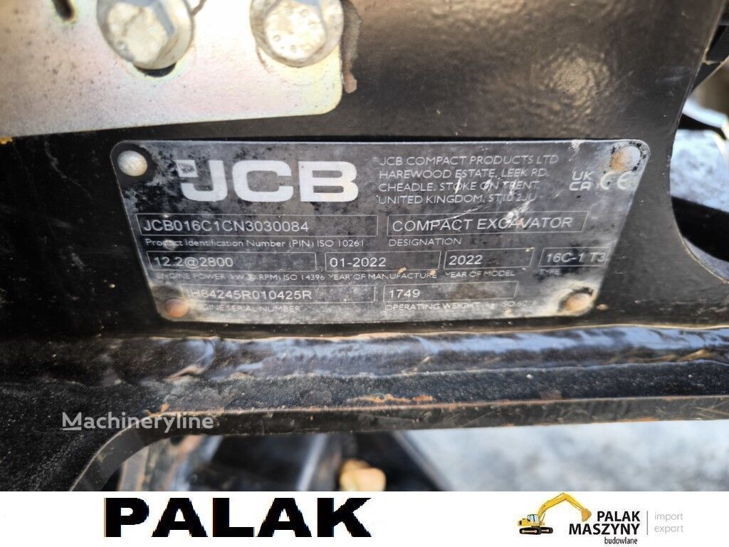 2022 JCB MINI, 1 028 mth, dovoz Skladom v EÚ — foto 16 z 16
