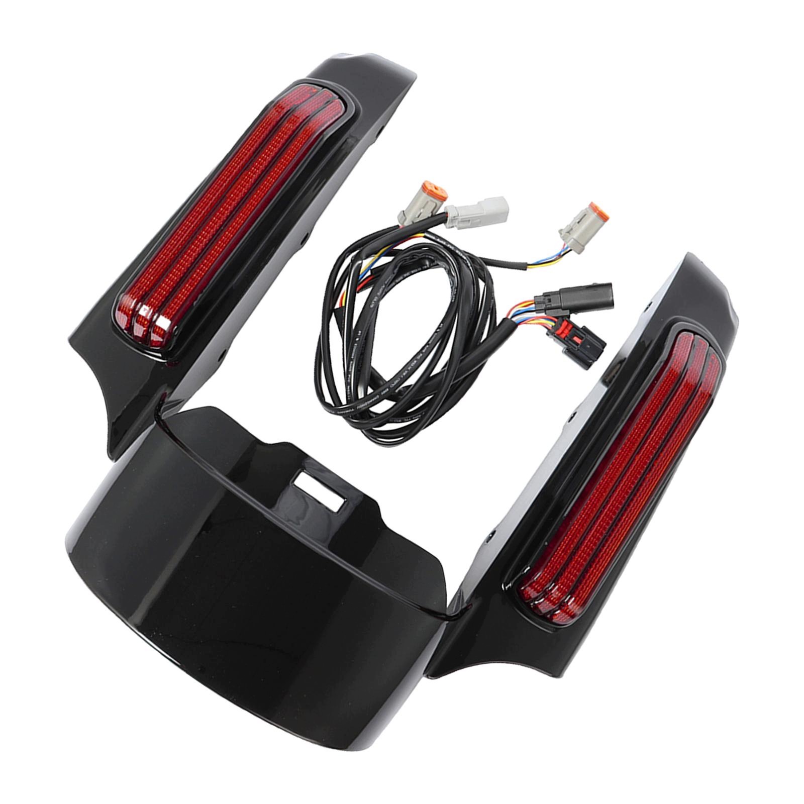 Przedluzenie blatníku motocyklowego z lampka LED, pasujace na Harley, czerwone, Skladom v EÚ — foto 1