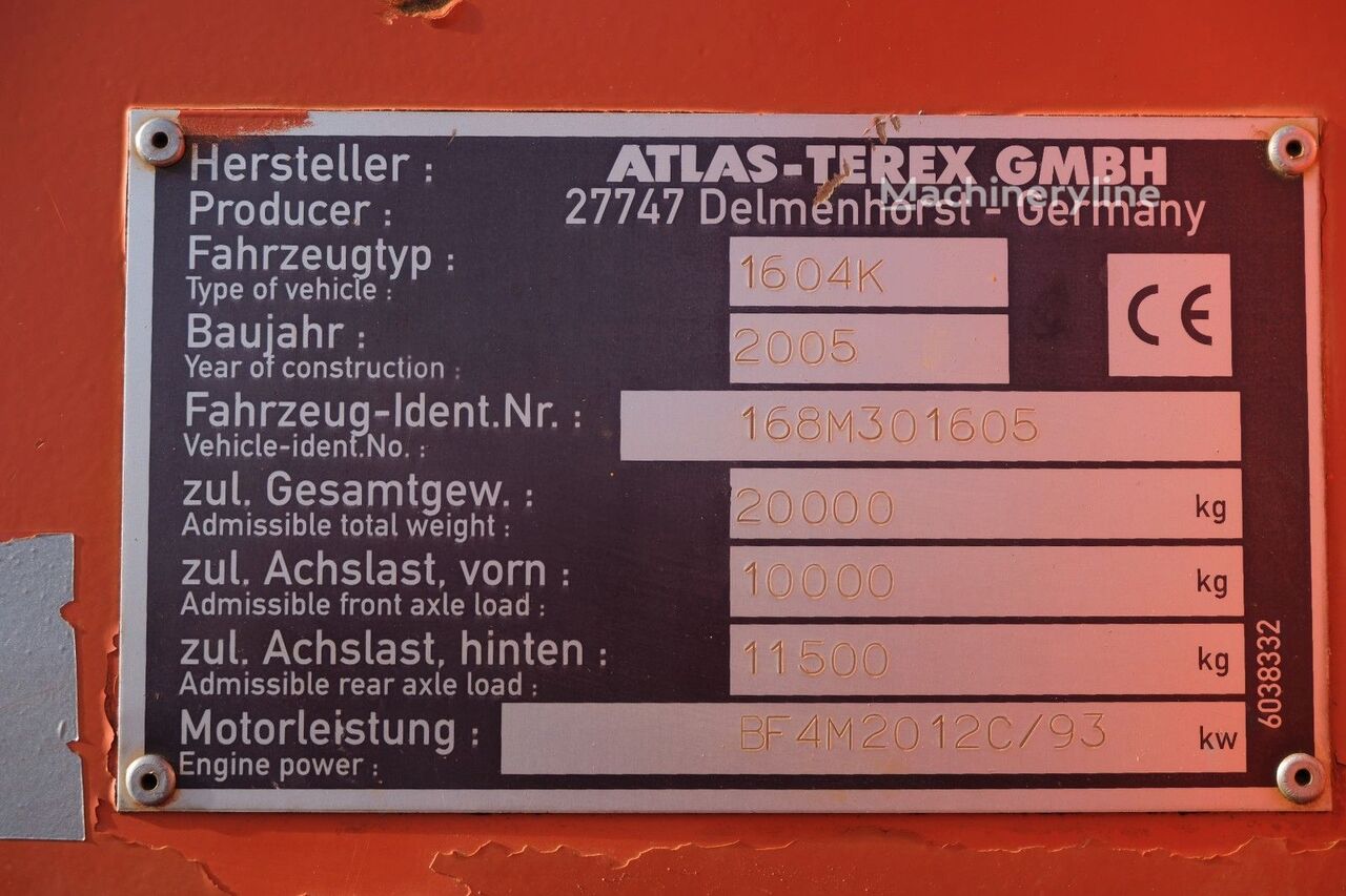 2005 Atlas 1604K, 14 000 mth, dovoz Skladom v EÚ — foto 16 z 16