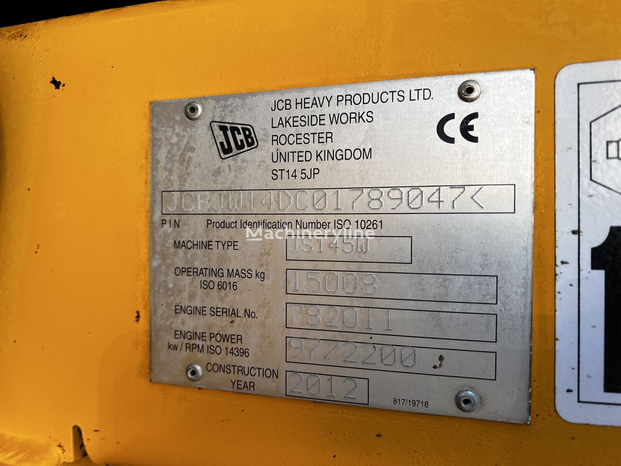 2012 JCB JS, 11 210 mth, dovoz Skladom v EÚ — foto 14 z 16