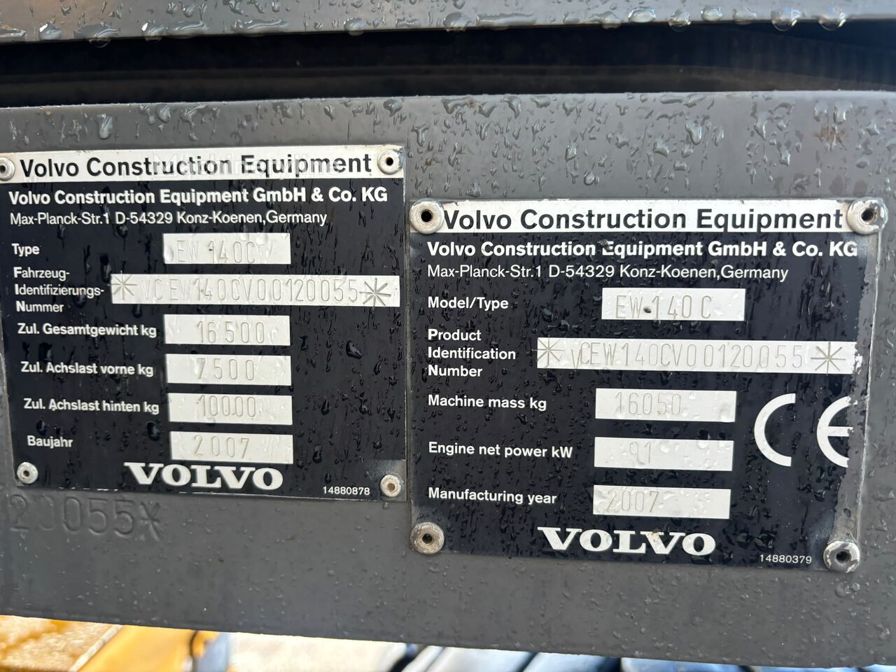 2007 Volvo EW140C, 17 479 mth, dovoz Skladom v EÚ — foto 8 z 14