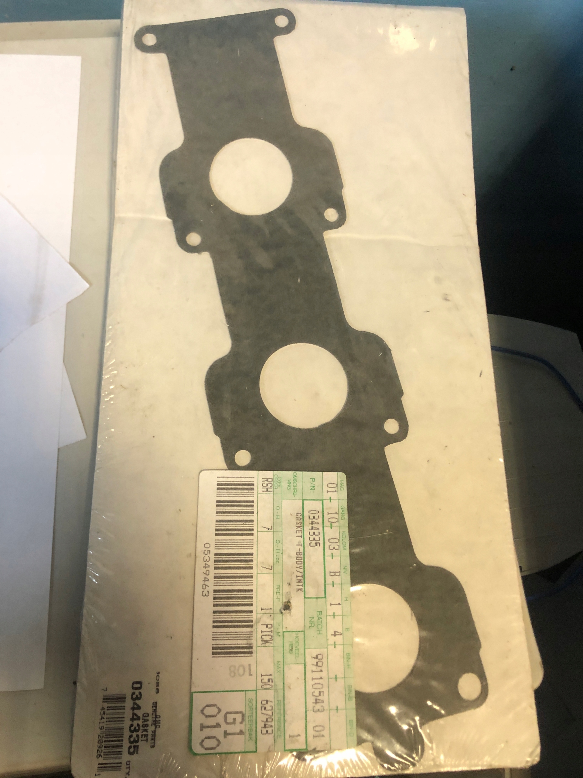 Uszczelka Wlotu Johnson Evinrude Omc T Body 0344335, Skladom v EÚ — foto 1