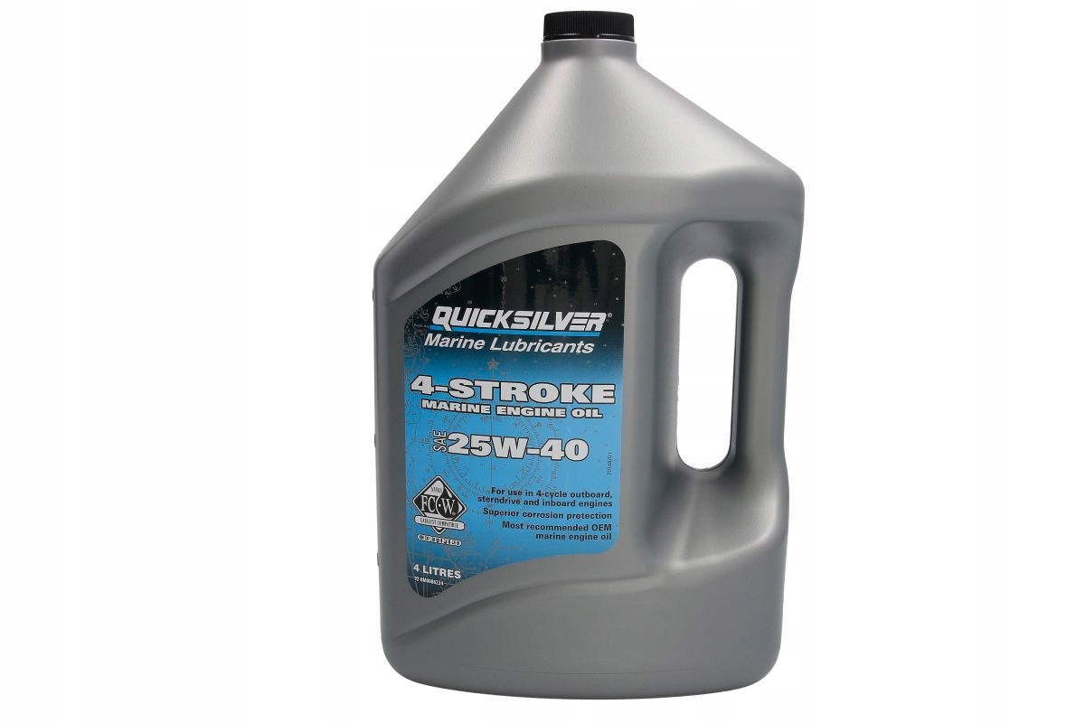 Olej motorový Quicksilver 4T SAE 25W-40 4 l mineralny, Skladom v EÚ — foto 1