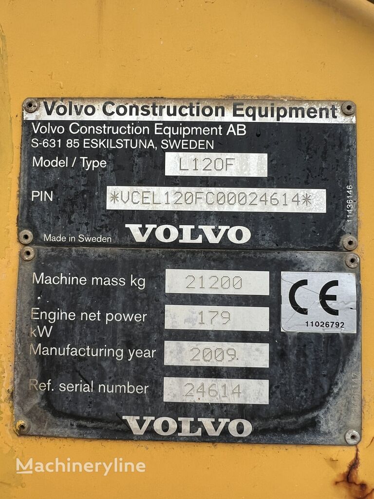 2009 Volvo L120F, 20 700 mth, dovoz Skladom v EÚ — foto 11 z 12