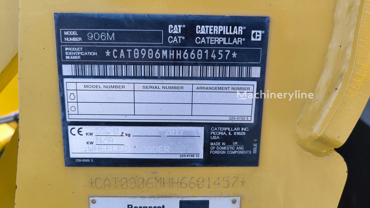 2017 Caterpillar 906M, 4 430 mth, dovoz Skladom v EÚ — foto 9 z 16