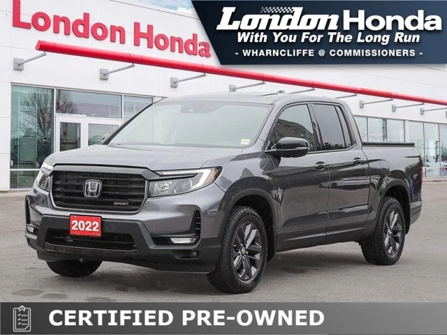 2022 Honda Ridgeline Sport | 1 Owner | Heated Seats | Sunroof | Backup Camera | Bluetooth | Carplay | AWD |, sivá, 156 235 km, dovoz Kanada — foto 1
